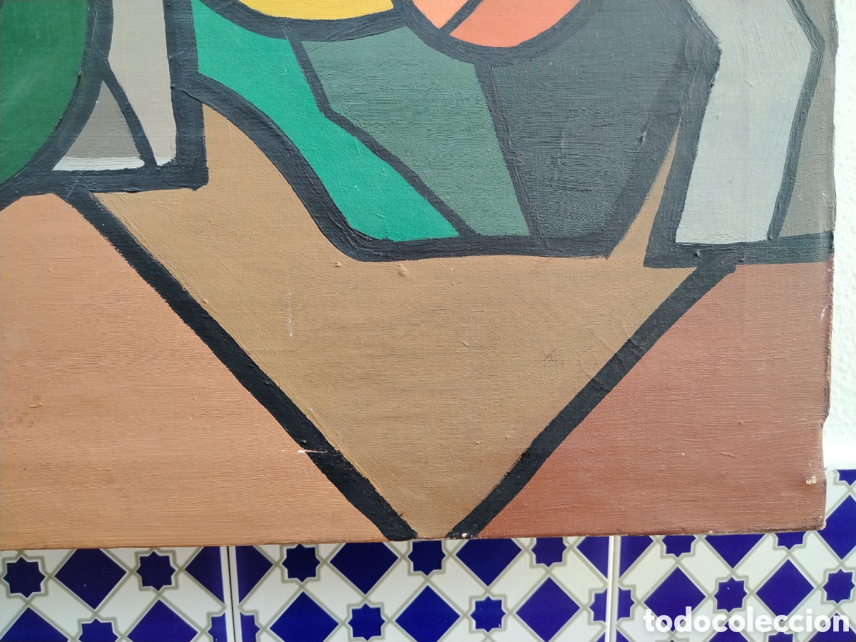 Arte: Bodeg&oacute;n de estilo cubista sin firma. - Foto 8