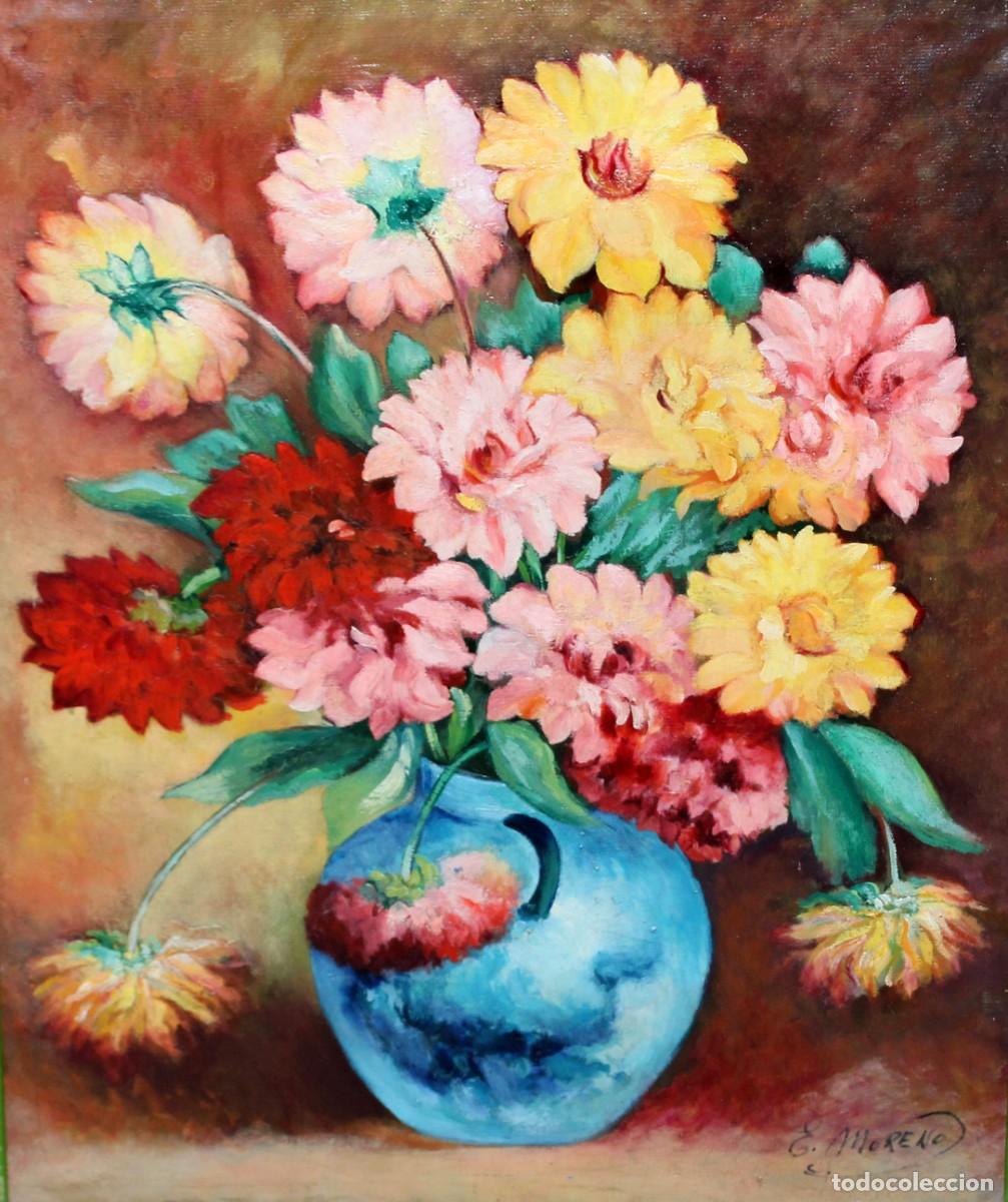 Art: ESCUELA ESPA&Ntilde;OLA (SIGLO XX) OLEO SOBRE TELA DE AUTOR DESCONOCIDO. BODEGON DE FLORES