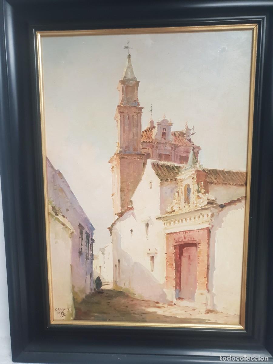 Arte: Manuel Fern&aacute;ndez oleo sobre tabla pintor de carmona - iglesia carmona