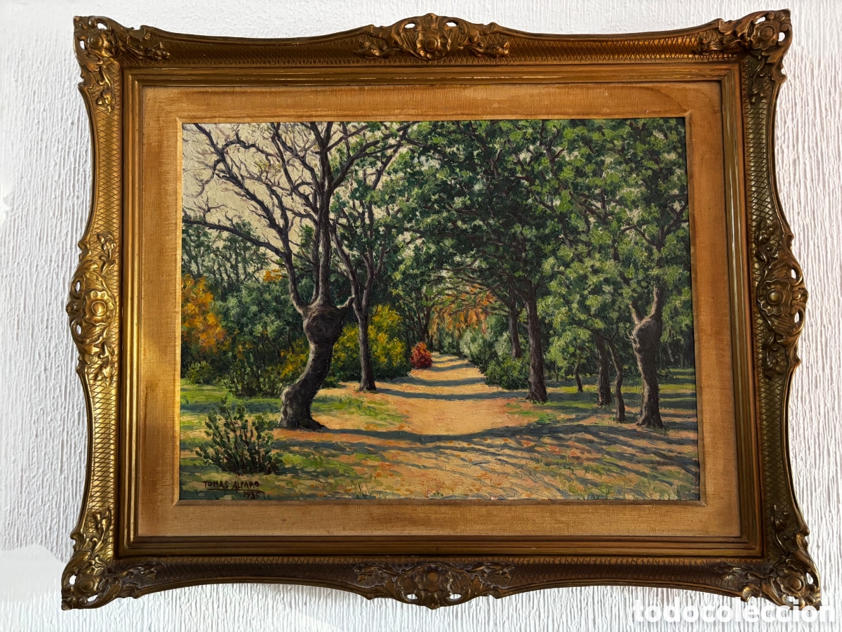 Arte: Cuadro al &oacute;leo con marco de 1955