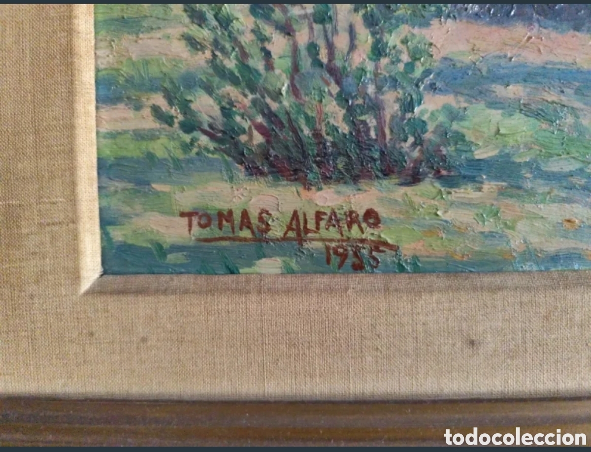 Arte: Cuadro al &oacute;leo con marco de 1955 - Foto 2