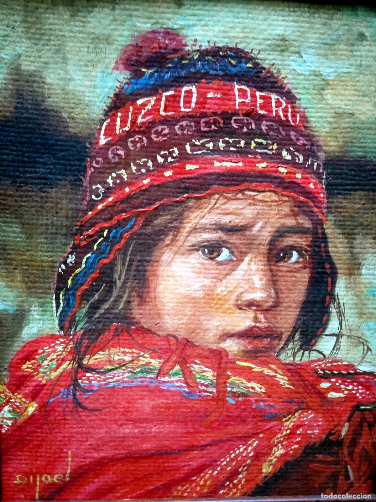 Kunst: DIJAEL: RETRATO DE NI&Ntilde;O ANDINO. &Oacute;LEO.