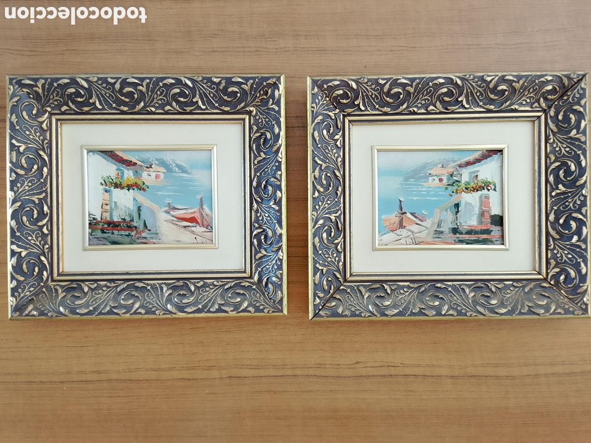 Arte: LOTE DE DOS CUADROS ENMARCADOS MUY BONITOS PAISAJE MARINERO VER IMAGENES