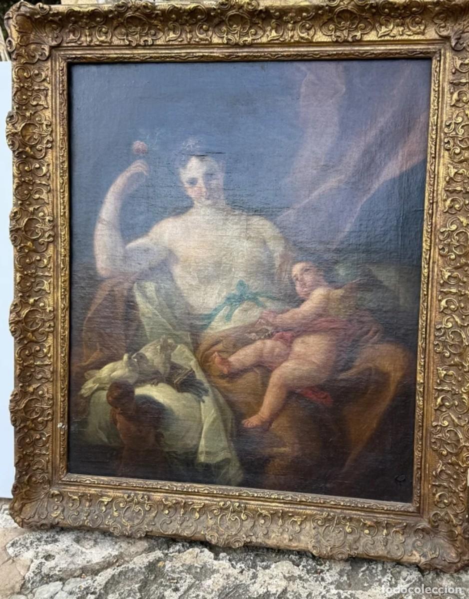 Arte: &Oacute;leo sobre Lienzo. Alegor&iacute;a de Venus y Cupido