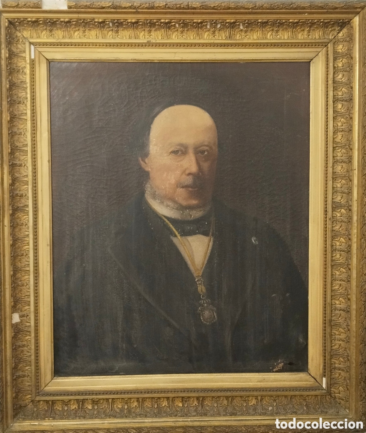 Arte: Retrato al &oacute;leo sobre lienzo siglo XIX