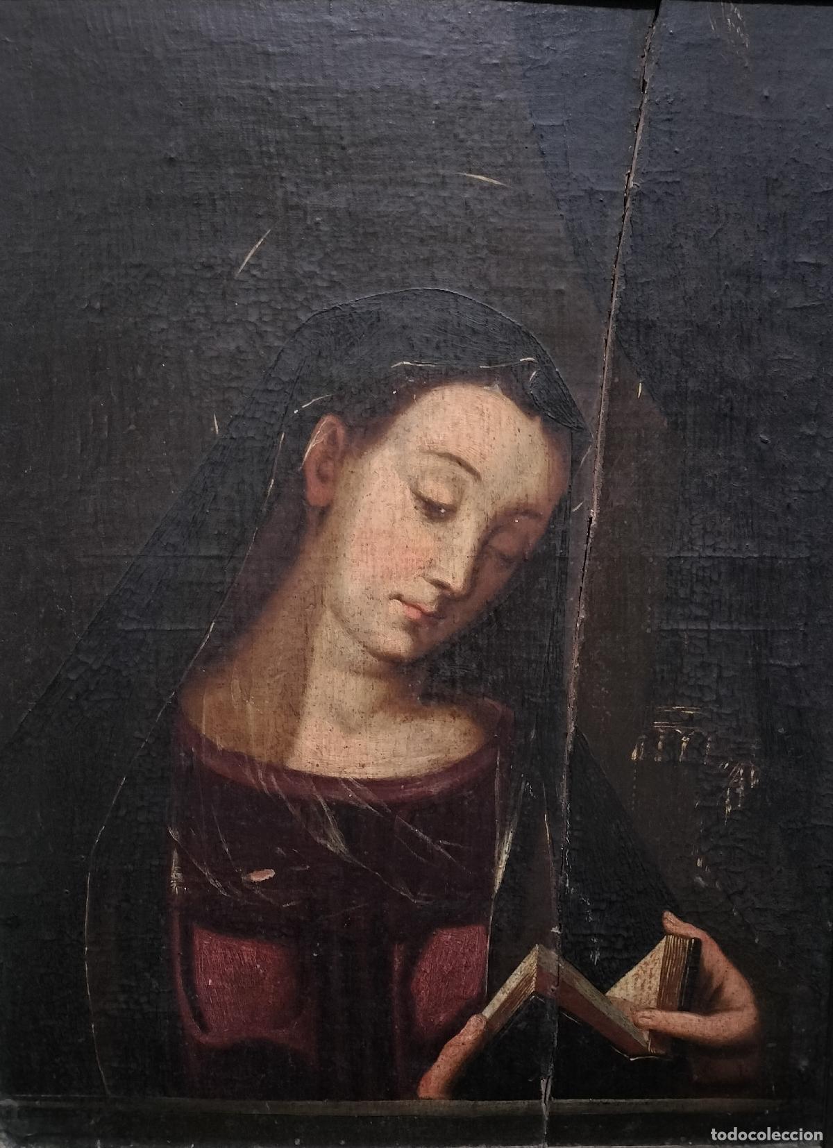 Arte: VIRGEN CON DEVOCIONARIO. AN&Oacute;NIMO DE ESCUELA ITALIANA. &Oacute;LEO SOBRE TABLA. ITALIA. SIGLO XVII.