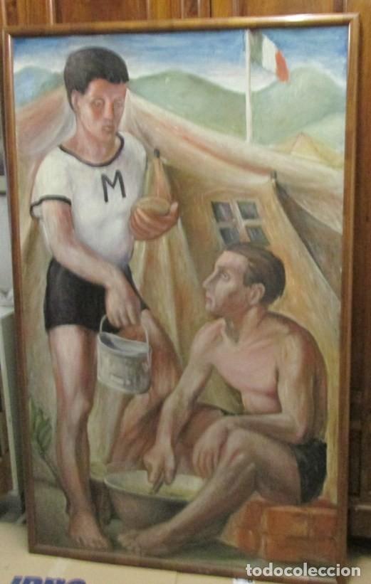 Arte: Quadro olio su tela MOLINARI dal titolo &ldquo;Campo Dux&rdquo; Anno XVII E.F. (1939)
