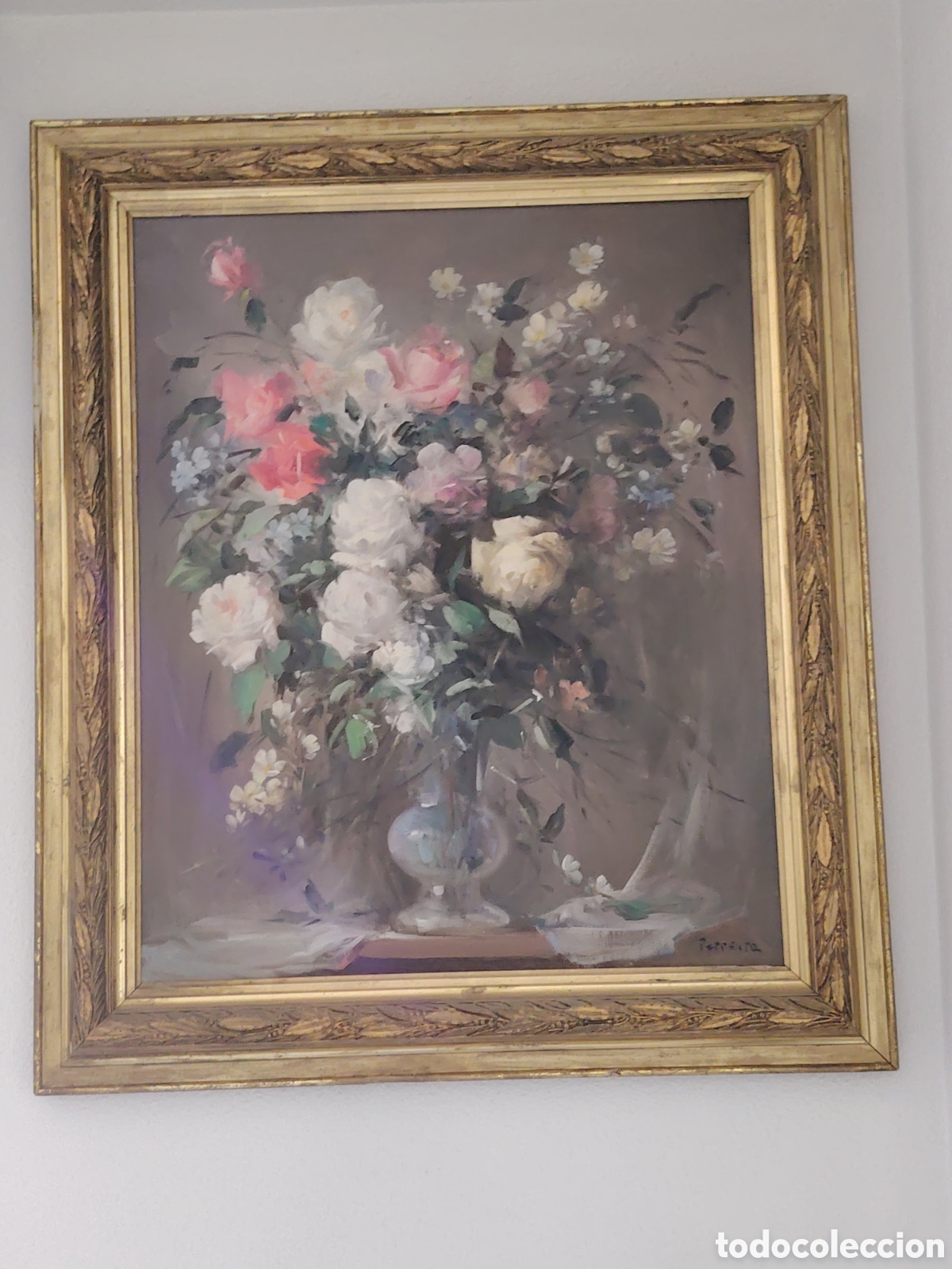 Art: Precio do &oacute;leo del pintor Ferreira. Marco antiguo.