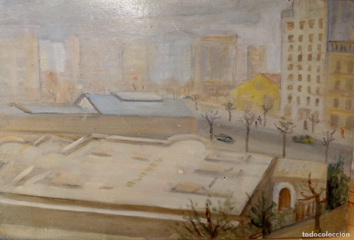 Kunst: Sin firma (s.XX). Tejados. &Oacute;leo sobre tablex.