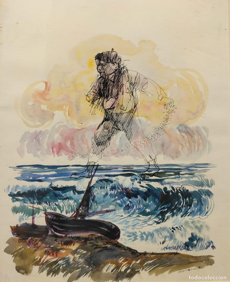 Kunst: Oscar Estruga (1933). Ilustraci&oacute;n. T&eacute;cnica mixta sobre papel.
