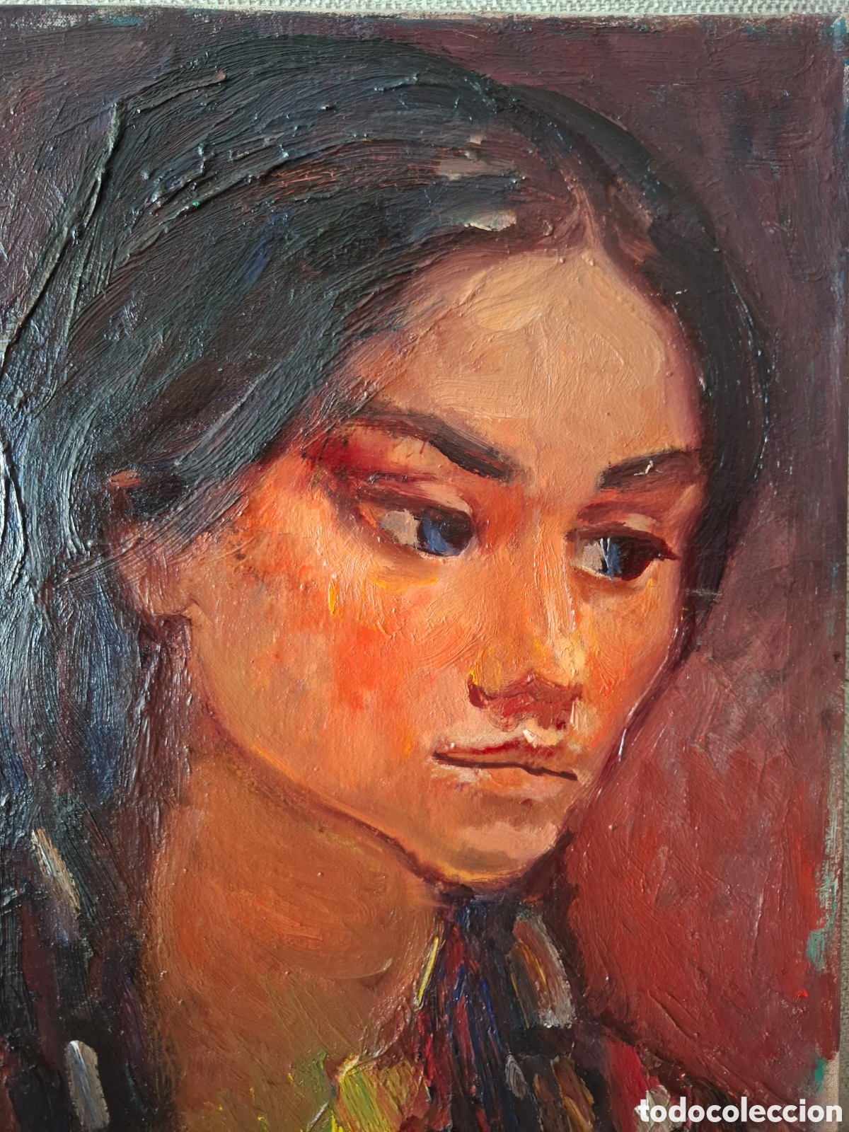 Arte: PINTURA CATALANA FIGURATIVA DE POST GUERRA DE JAUME PLANAS GALLES JOVEN NATIVA AMERICANA