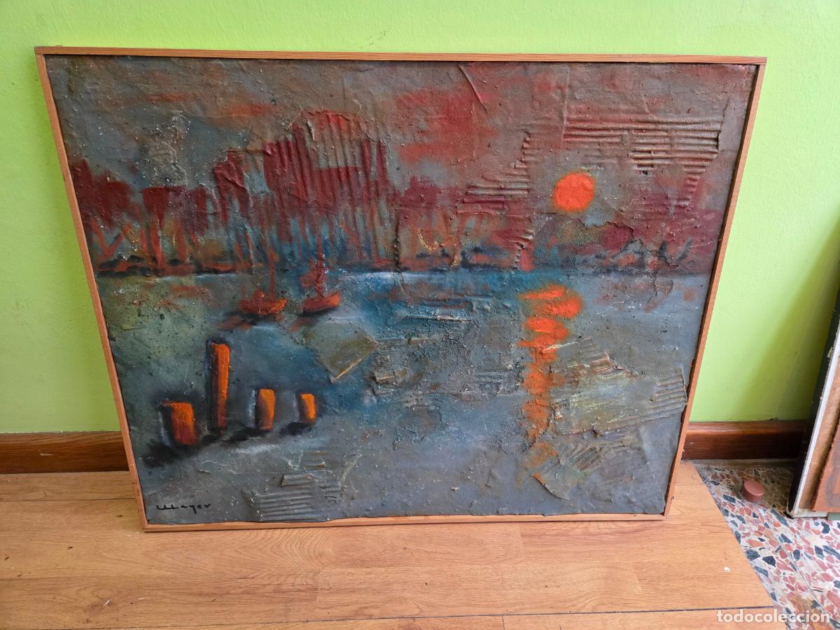 Art: MAYER - ABSTRACTO - SANTIAGO ? OLEO SOBRE LIENZO Y CARTON