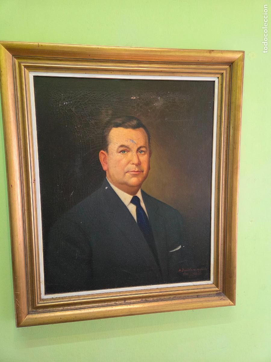 Arte: VIDAL LOMBAN - RETRATO - OLEO SOBRE LIENZO - OURENSE GALICIA