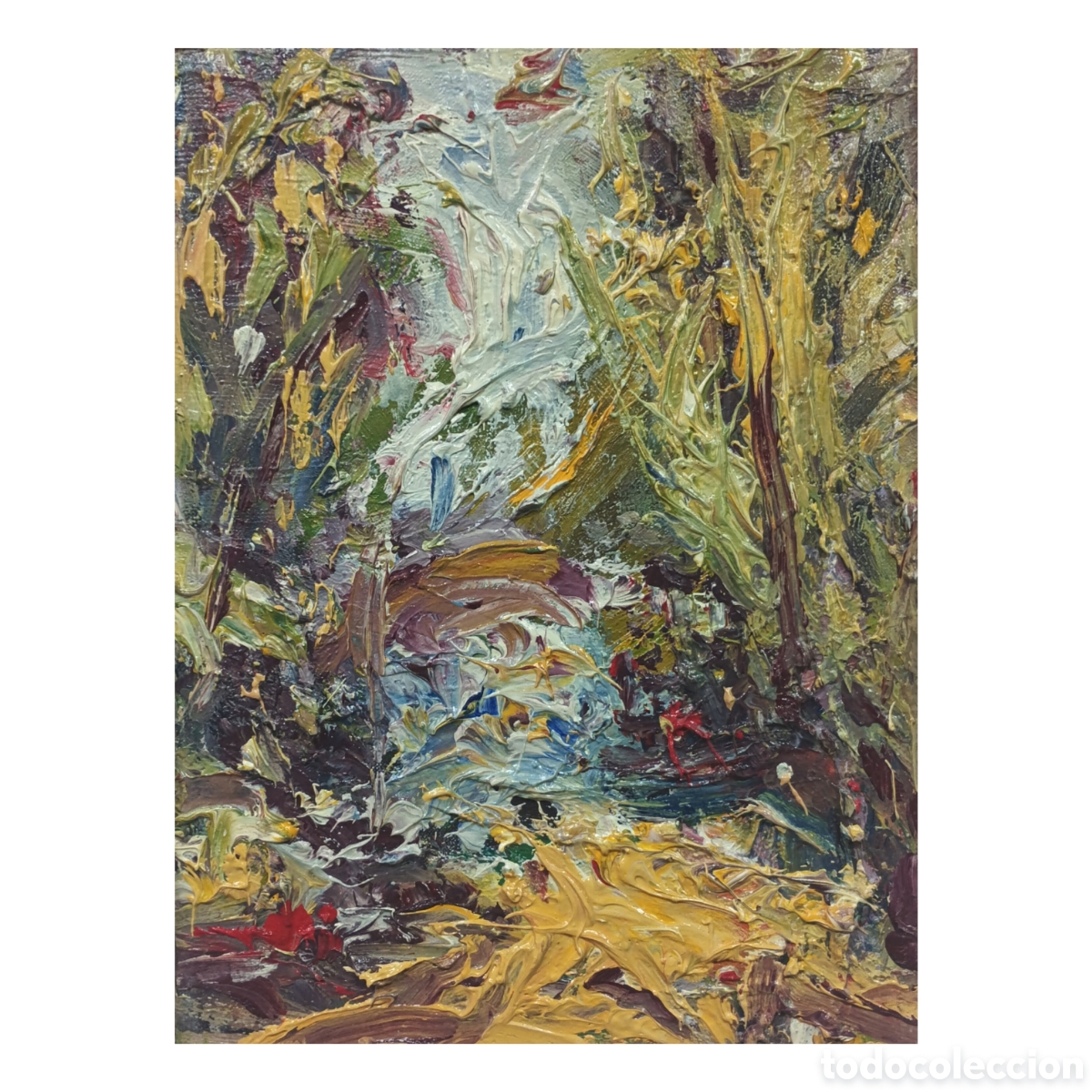 Arte: Cuadro al &oacute;leo original.pintura mat&eacute;rica.paisaje expresionista