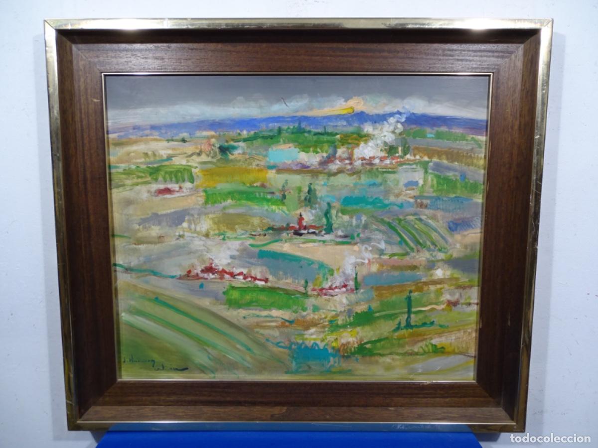 Kunst: GRAN OLEO SOBRE TABLEX FIRMADO J. NAVARRO, GALICIA. TRAZO SUELTO Y SEGURO.