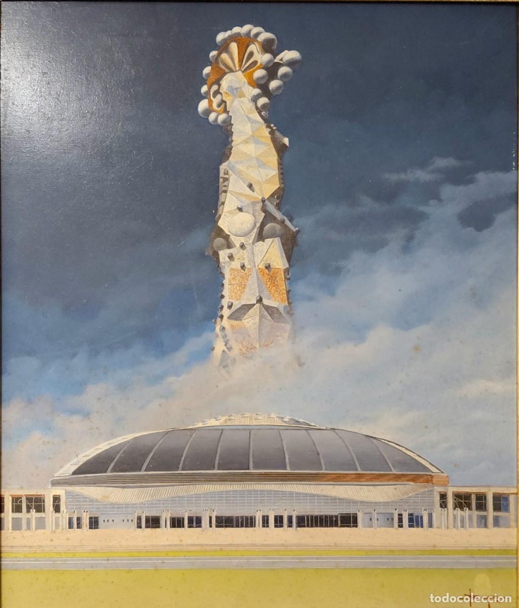 Kunst: Sergio Bosque Garc&iacute;a (1943). Palau Sant Jordi (1992). &Oacute;leo sobre tabla.