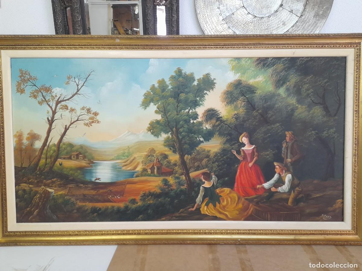 Arte: Antigua Pintura al &Oacute;leo Enmarcada.