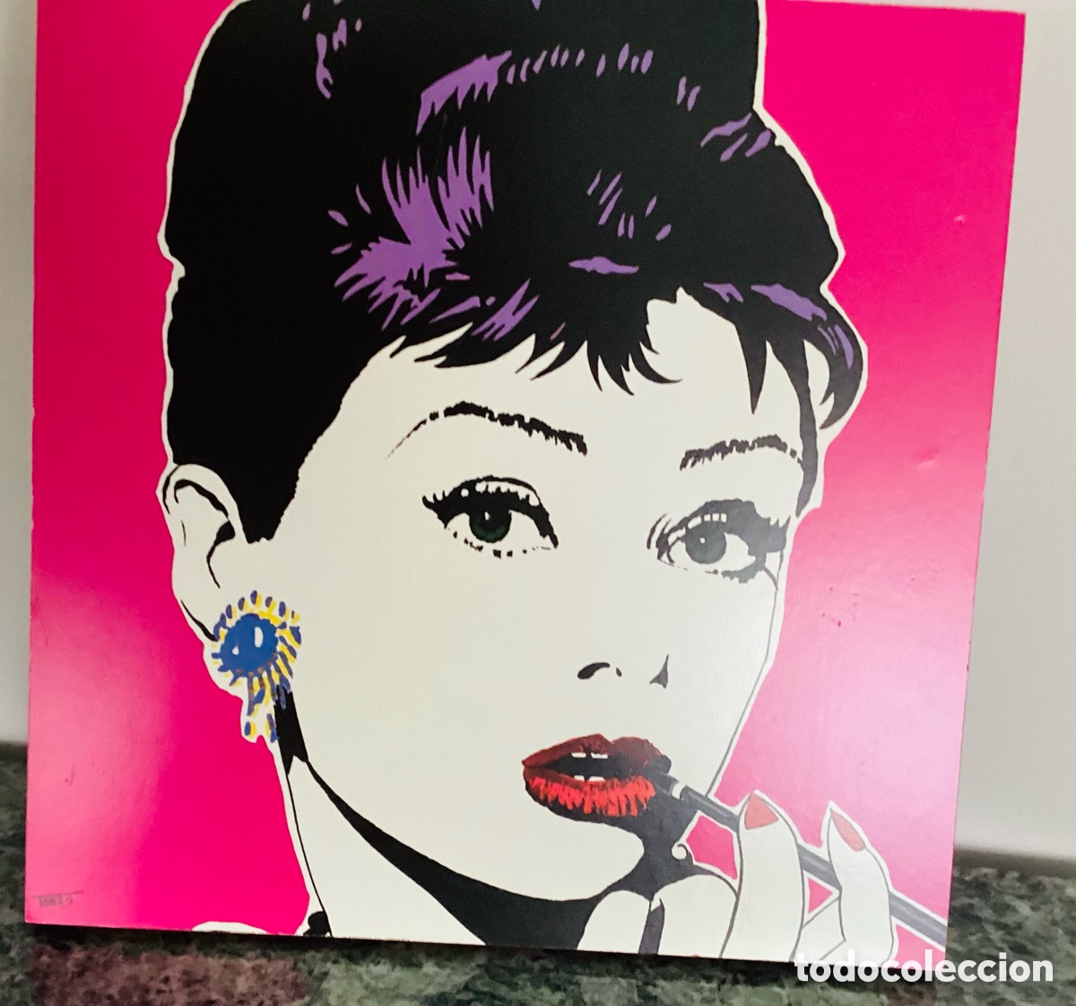 Kunst: Cuadro Pop Art vintage de Audrey Hepburn. Perfecto estado.