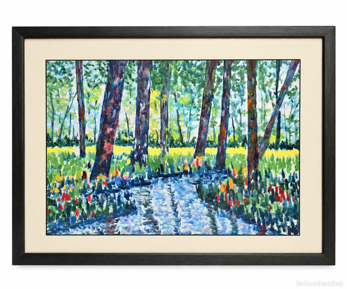 Arte: Paisaje de Estilo Impresionista - &Oacute;leo Sobre Papel - Firma Runde, 96