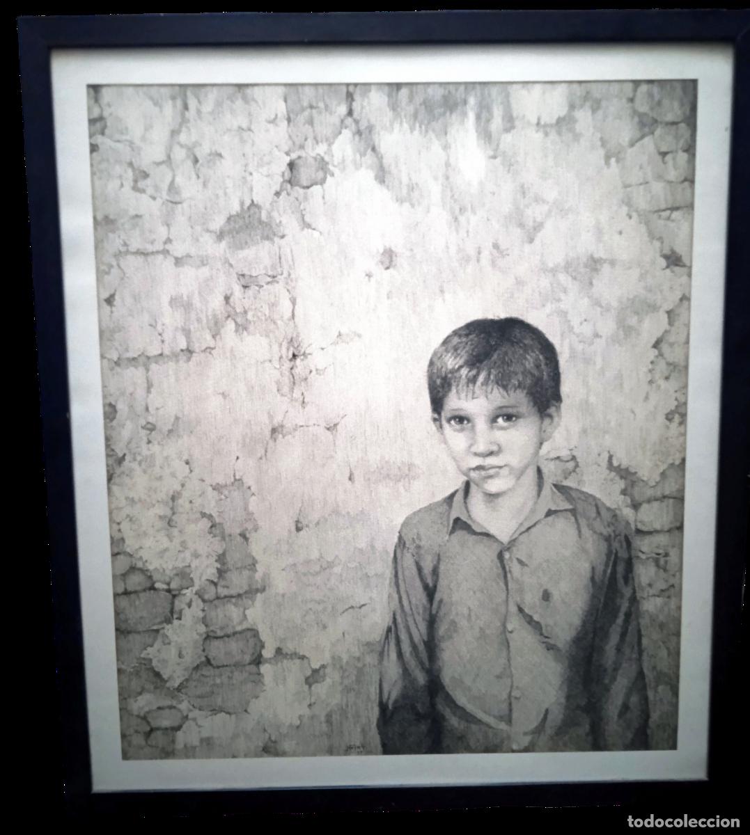 Arte: Diego Neyra Flores (1945-2018): &rdquo;Retrato de ni&ntilde;o ante un muro&rdquo;, plumilla, 1979