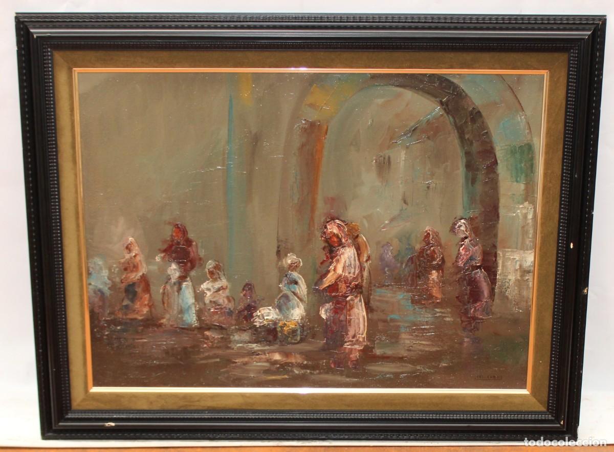 Arte: ESCUELA VALENCIANA (PRINCIPIOS SIGLO XX) OLEO SOBRE PANEL DE AUTOR DESCONOCIDO. ESCENA DE MERCADO