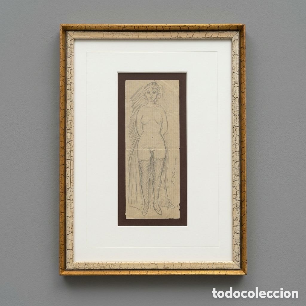 Arte: F. ITURRINO &ldquo;DESNUDO&rdquo;. Dibujo sobre papel