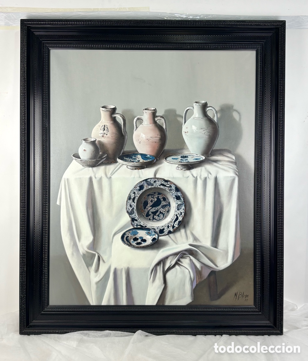 Arte: MANUEL BLESA (1945-2025) - JARRAS Y PLATOS - 100 X 81 - SALA NONELL