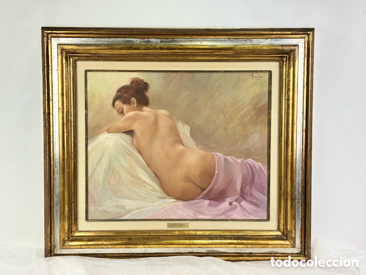 Arte: LLUIS RIBAS - NU - &Oacute;LEO SOBRE TELA - 50 X 61 CM - PRECIOSO