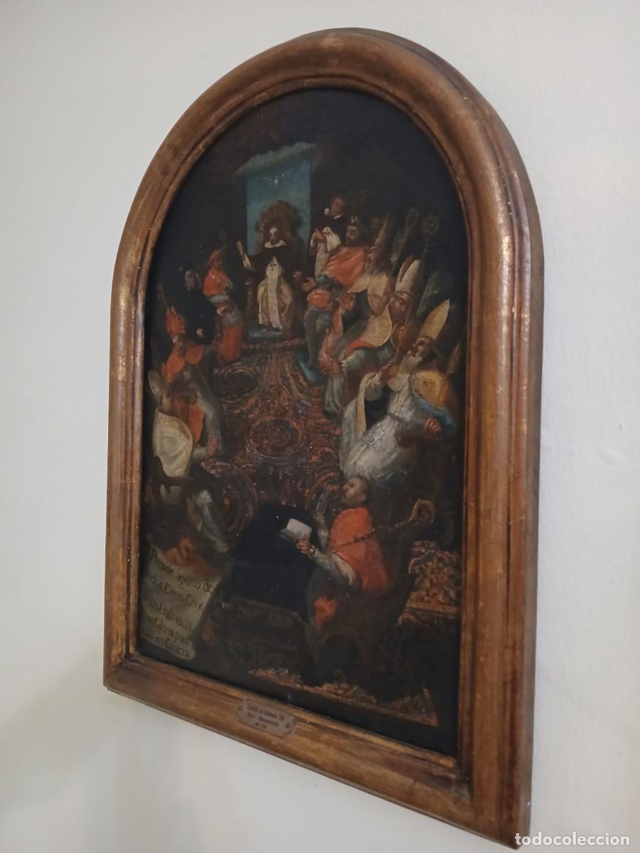 Arte: CONCILIO / &Oacute;LEO SOBRE LIENZO / S. XVIII - Foto 3