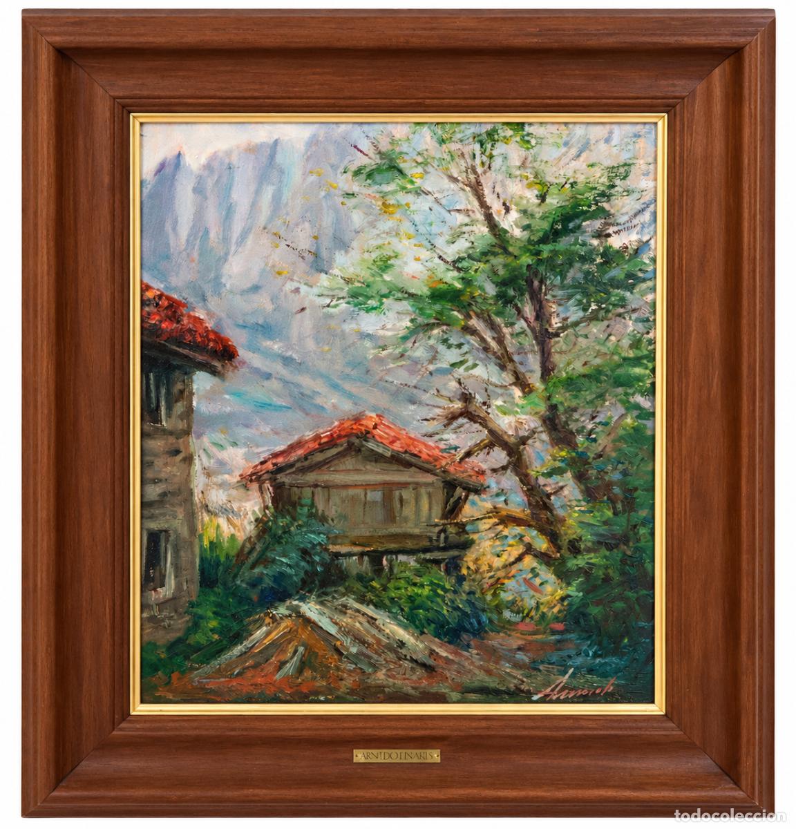Arte: FRANCISCO ARNEDO LINARES (1926-2015) OLEO SOBRE TELA. OSEJA DE SAJAMBRE (Le&oacute;n)