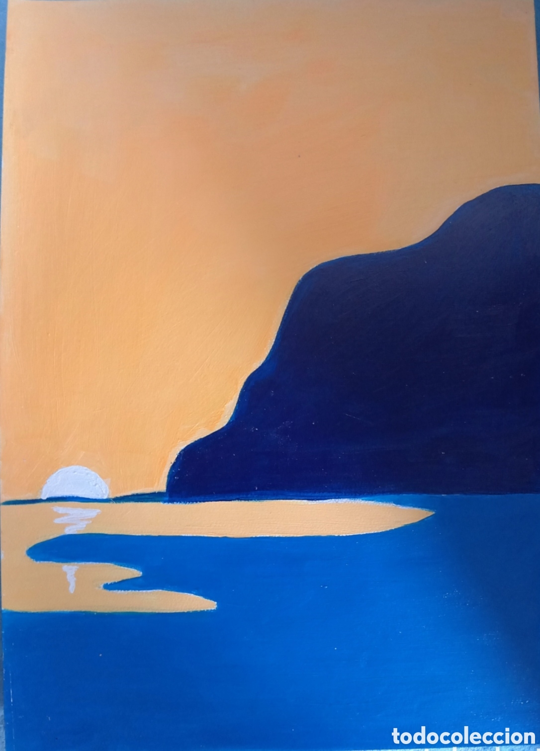 Arte: Paisaje abstracto (1) acr&iacute;lico sobre papel cart&oacute;n r&iacute;gido 42cmx29,5cm. Muy bonito