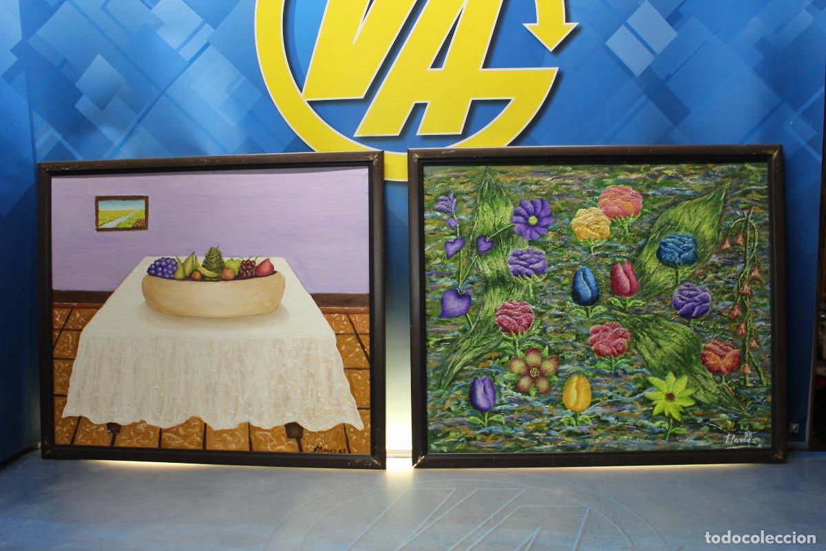 Arte: 33. &ldquo;Frutas&rdquo; y &ldquo;Flores&rdquo; Fl&aacute;mez. &Oacute;leos sobre tabla.