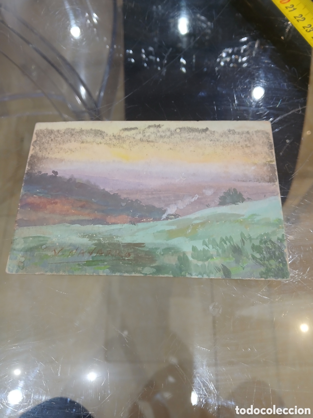Arte: Postal pintada y firmado navarro
