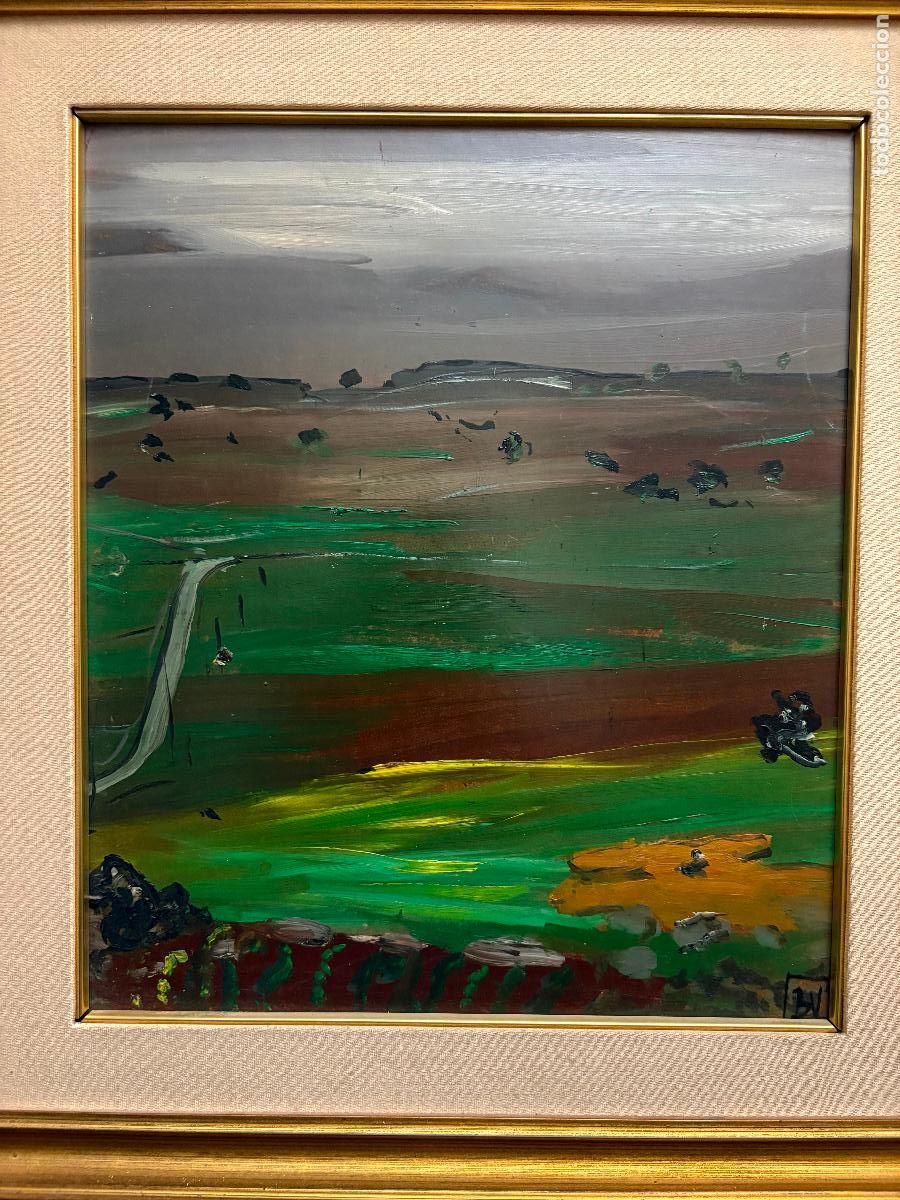 Arte: Paisaje. Firmado con iniciales.