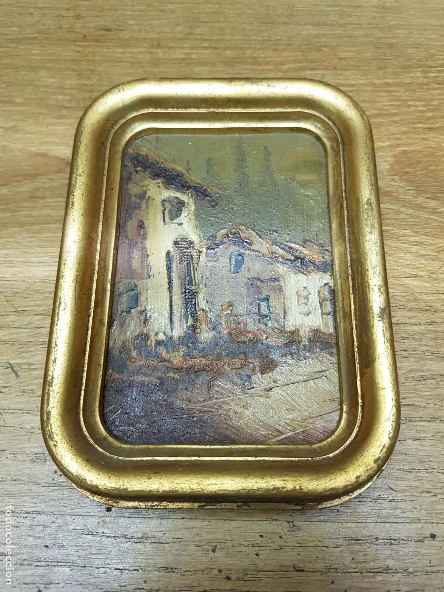 Arte: ANTIGUO CUADRO-FIGURA DE UN PUEBLO