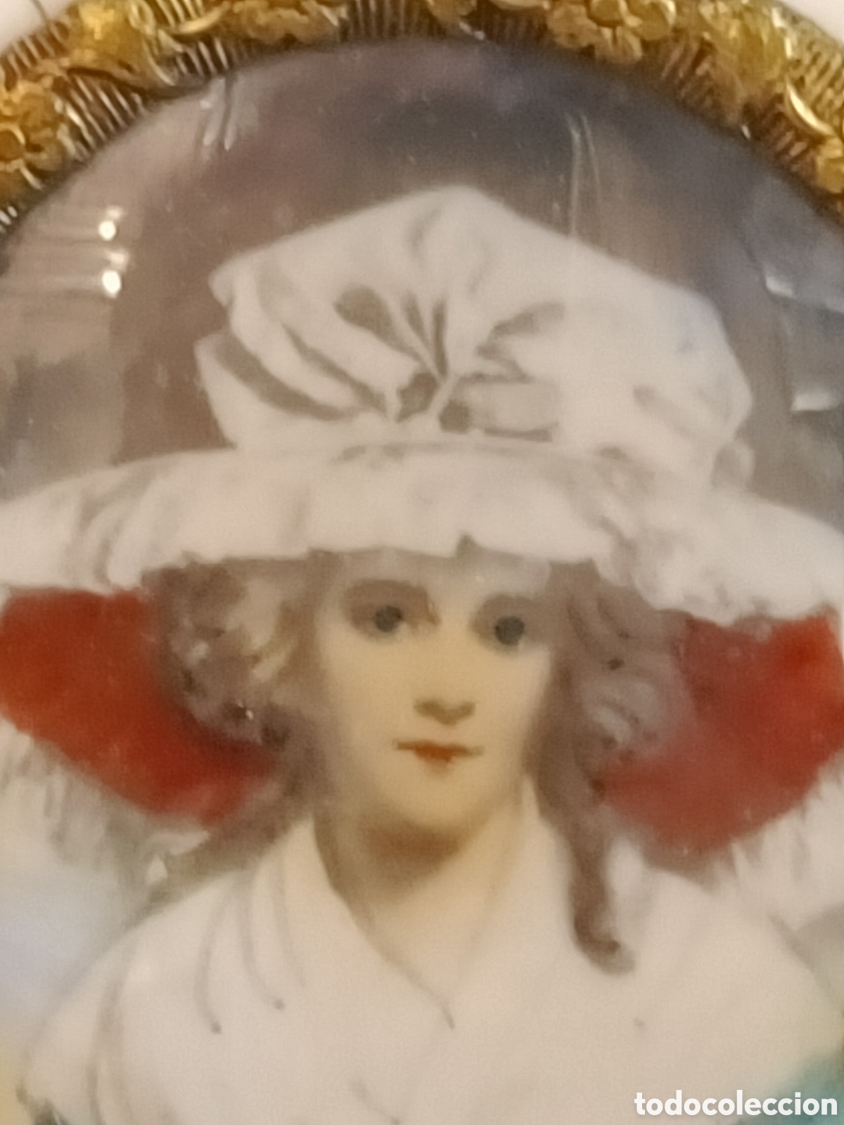 Arte: Miniatura de dama, marco original. - Foto 5