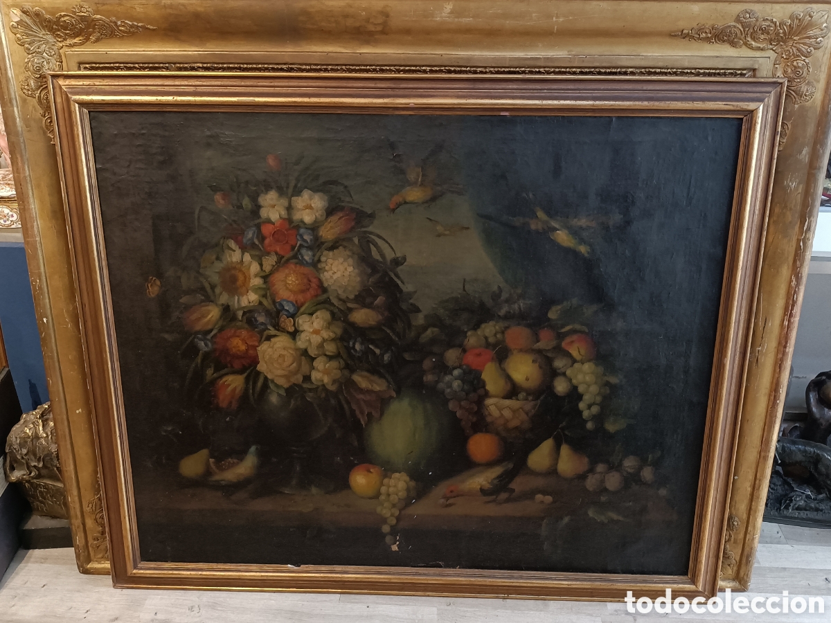 Arte: Bodeg&oacute;n del finales del XVIII &oacute;leo sobre lienzo. - Foto 1
