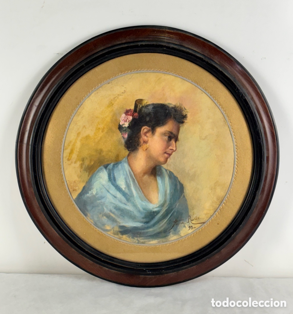 Kunst: ANNA RIVI&Egrave;RE CHAVANY (Barcelona, 1872-1960) - OLEO CART&Oacute;N, FIRMADO EN 1893