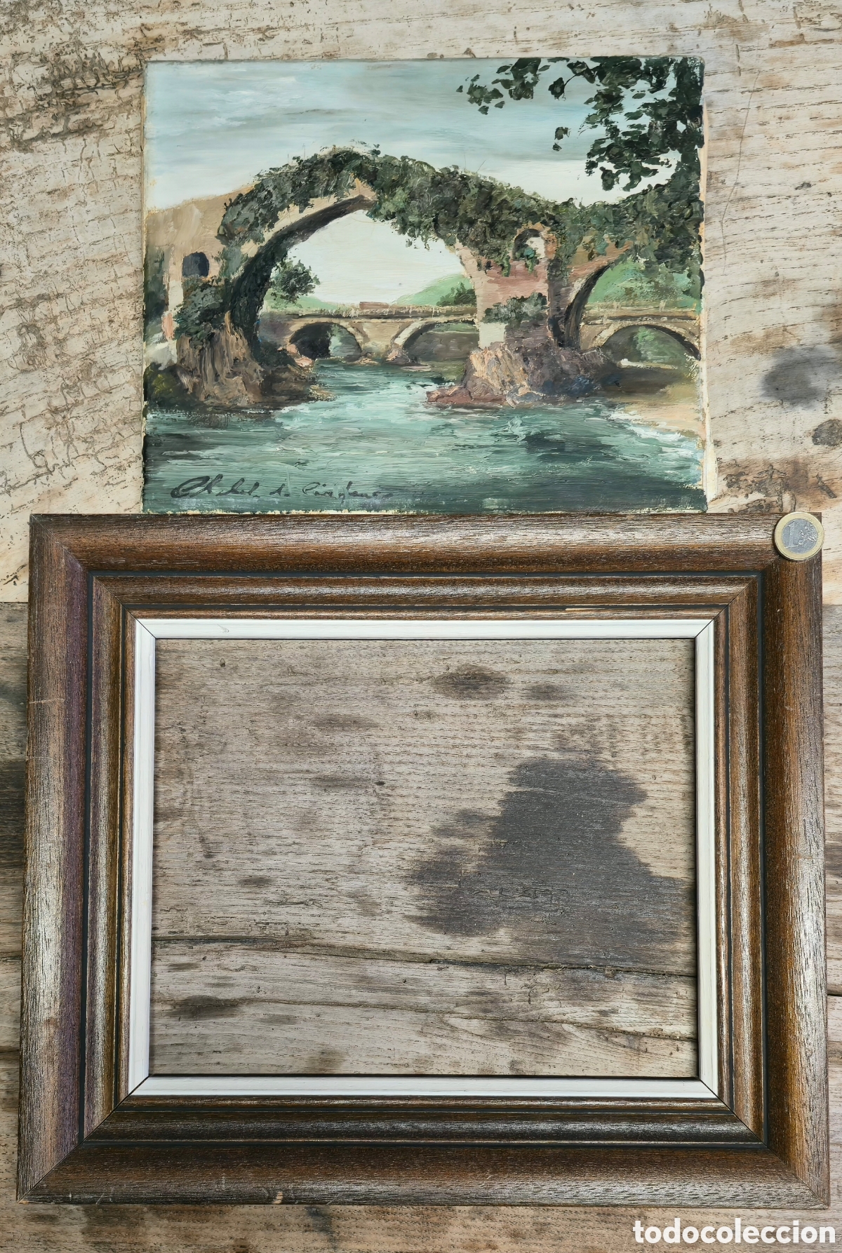 Arte: Antiguo oleo sobre lienzo - Foto 3