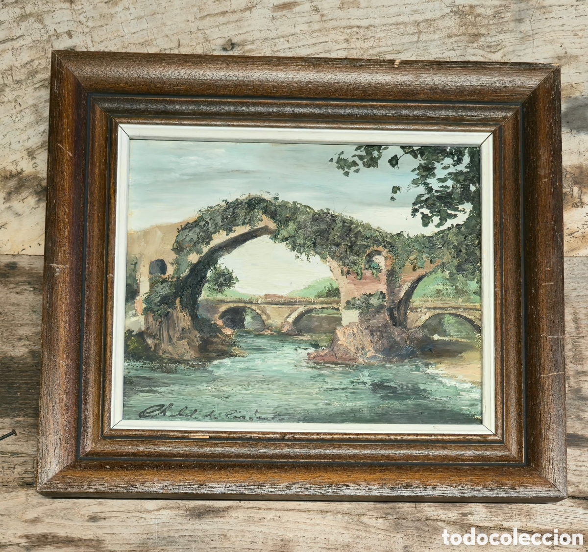 Arte: Antiguo oleo sobre lienzo - Foto 6