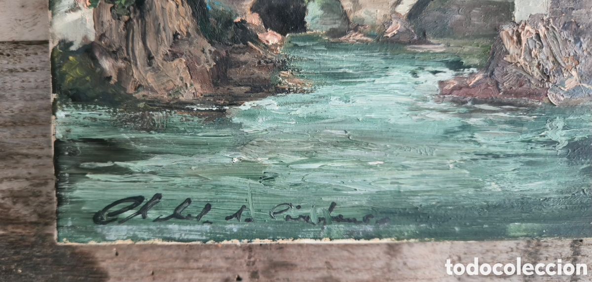Arte: Antiguo oleo sobre lienzo - Foto 2