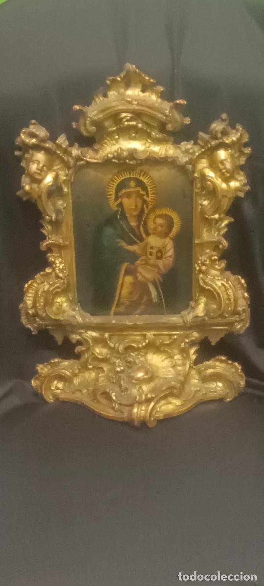Arte: &Oacute;LEO SOBRE COBRE ESCUELA ITALIANA-S.XVII -SALUS POPULI ROMANI- ``PROTECTORA DEL PUEBLO ROMANO&acute;&acute;