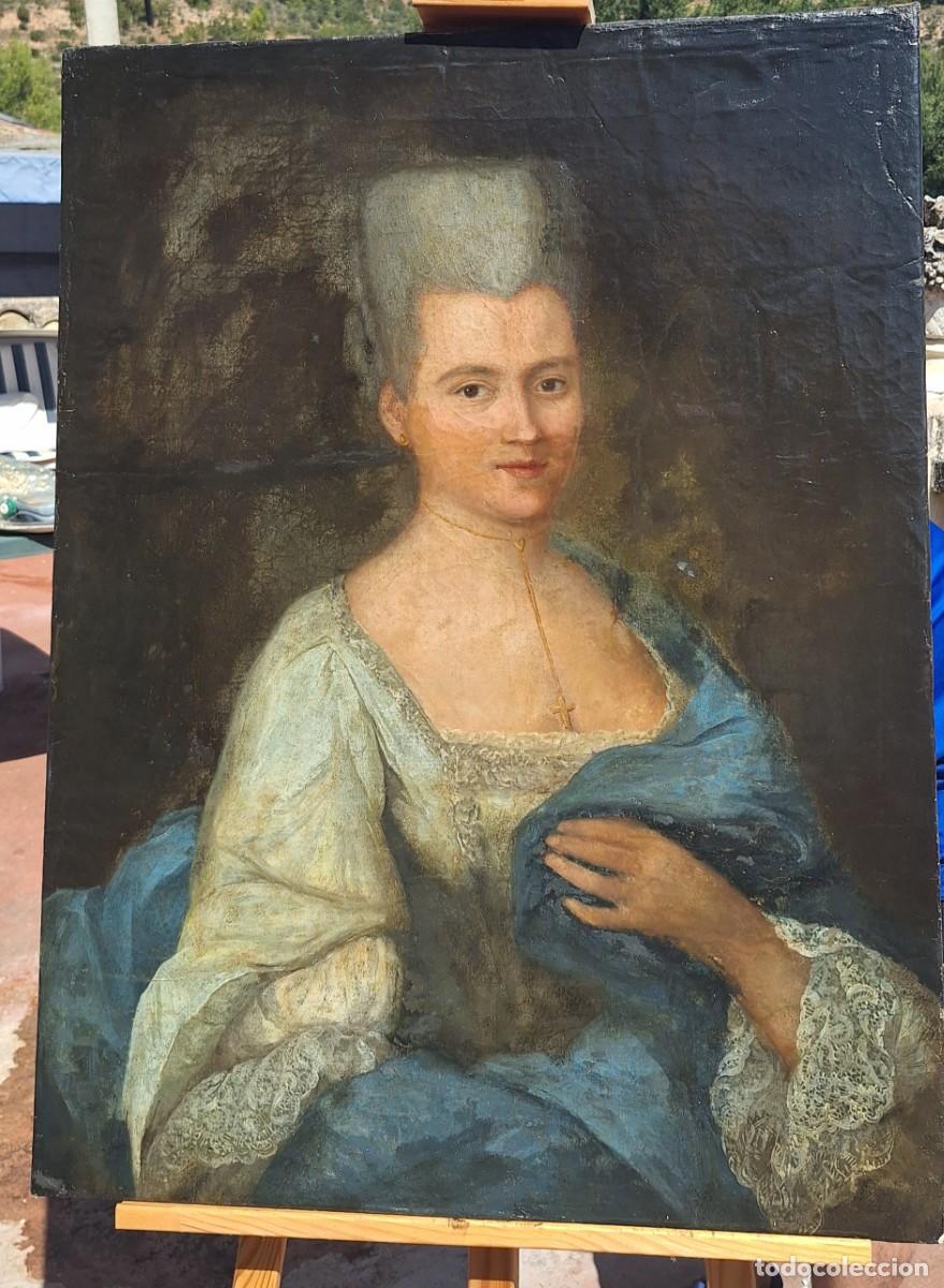 Arte: RETRATO AL OLEO DAMA S.XVIII