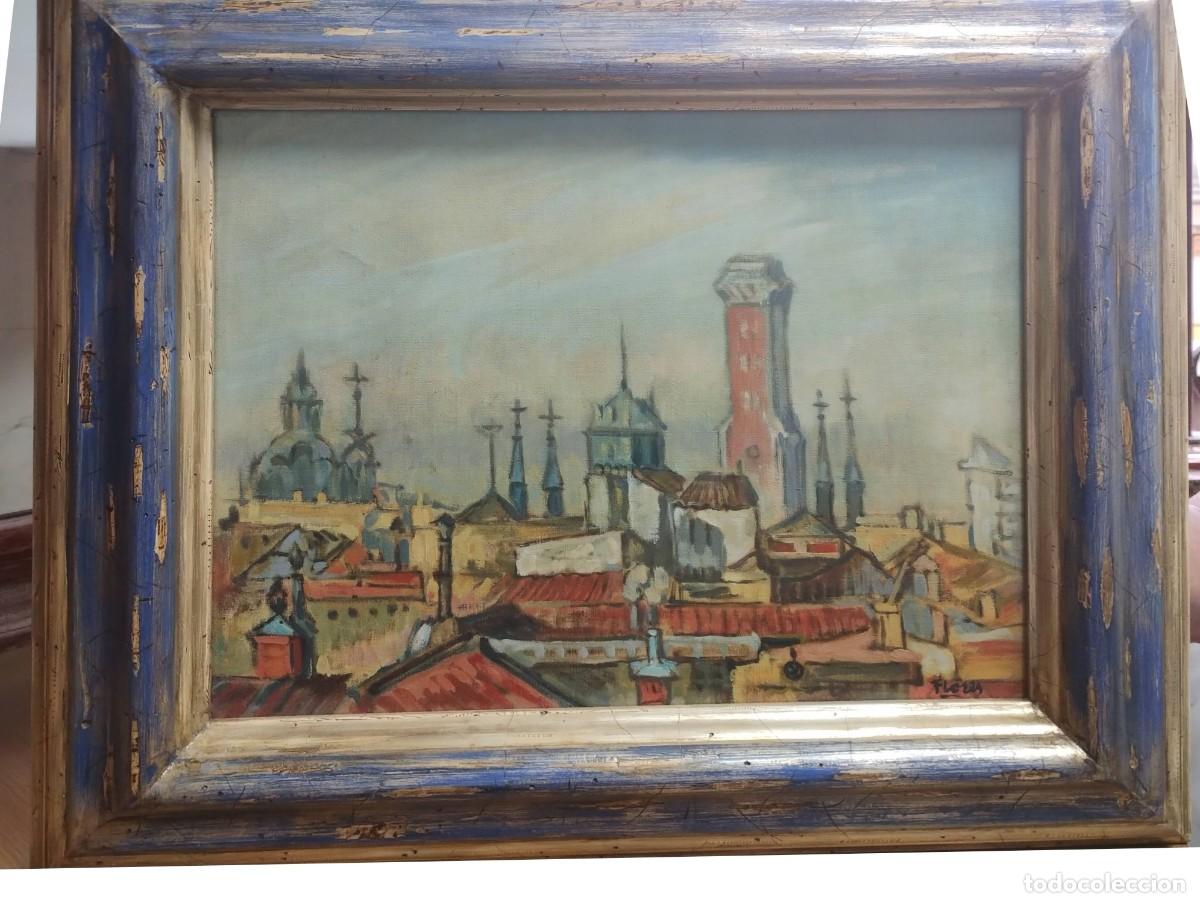 Arte: Magn&iacute;fico &oacute;leo sobre lienzo del pintor murciano Pedro Flores Garc&iacute;a (Murcia 1897-Paris 1967)