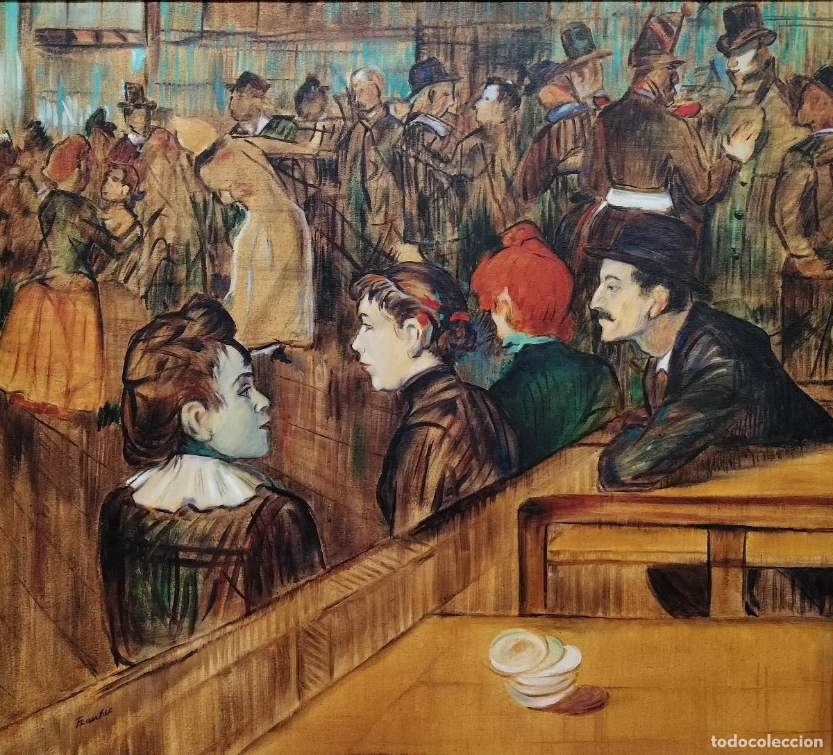 Arte: EN EL MOULIN DE LA GALETTE. A PARTIR DE LAUTREC. LE MIROIR DES MA&Icirc;TRES. &Oacute;LEO SOBRE LIENZO. XX.