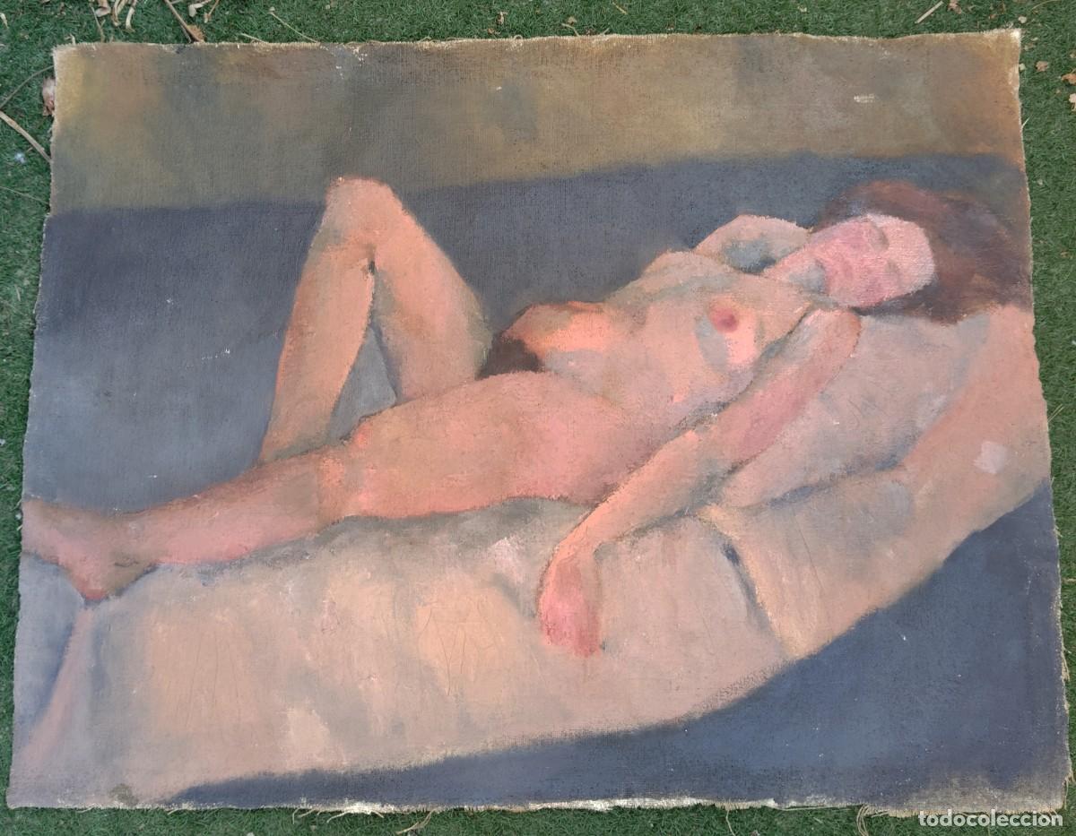 Arte: OLEO EN LIENZO. GRANDES MEDIDAS. DESNUDO. ENVIO CERTIFICADO INCLUIDO.
