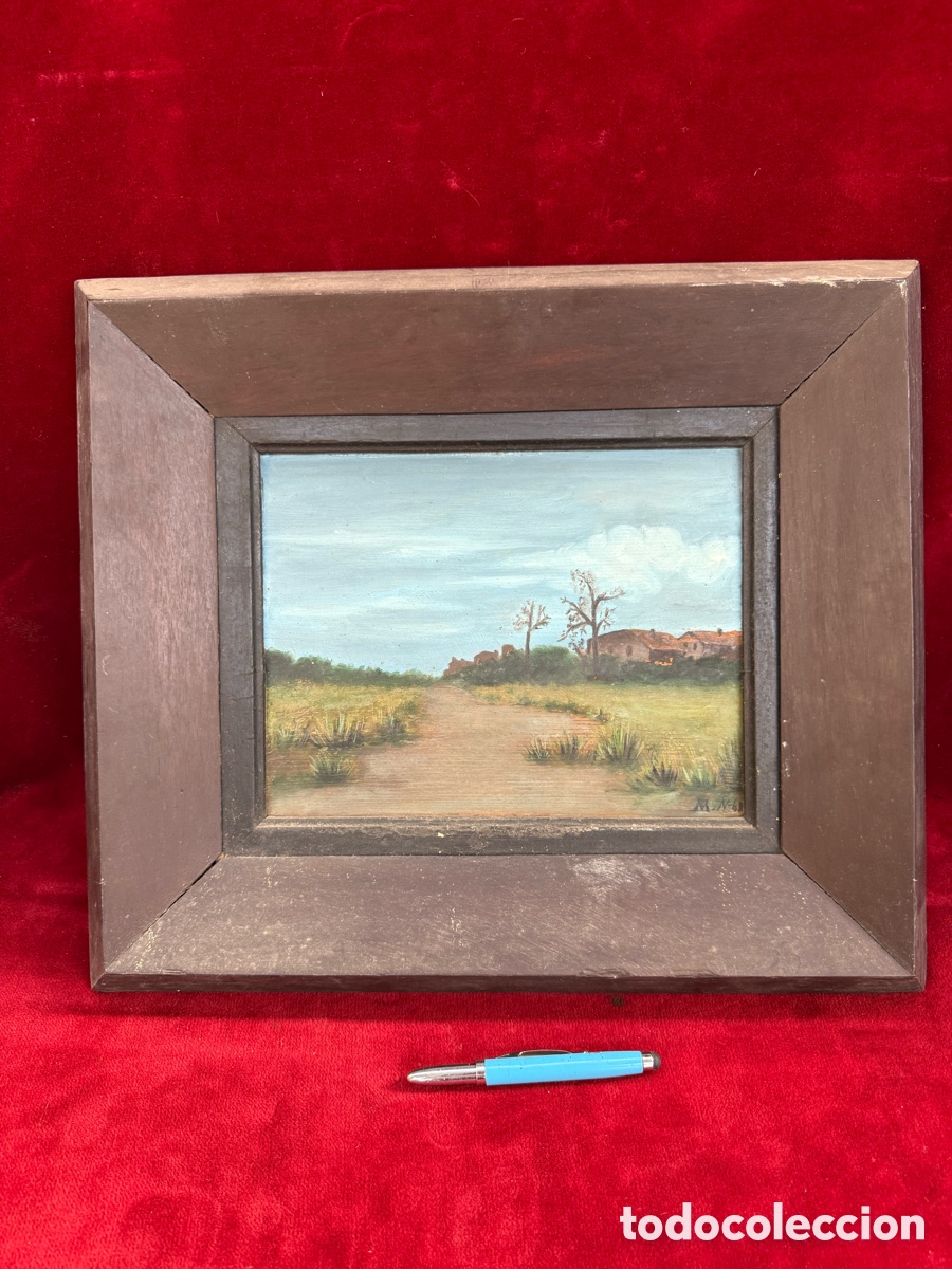 Arte: Antiguo cuadro pintado sobre madera!De 1868