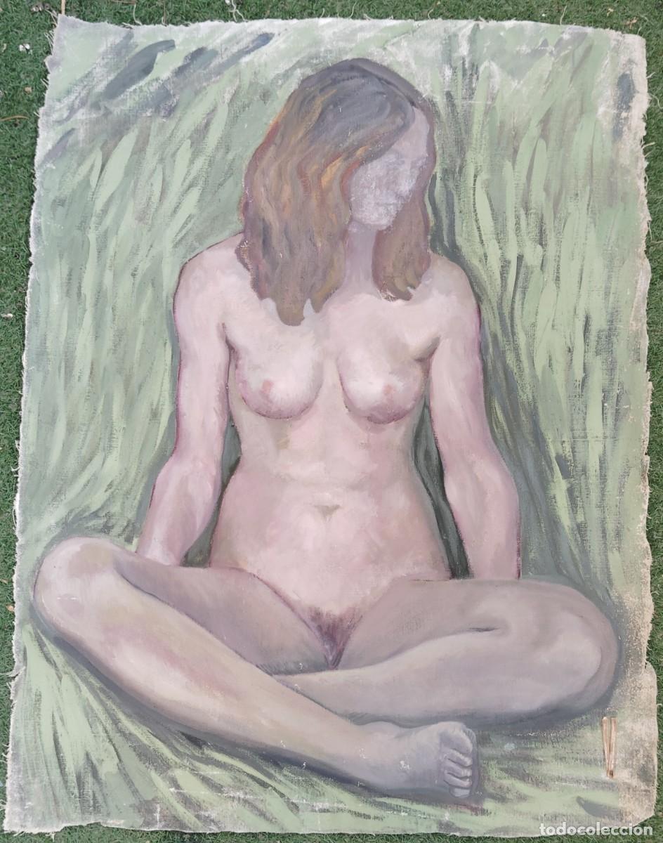 Arte: OLEO EN LIENZO. GRANDES MEDIDAS. DESNUDO. ENVIO CERTIFICADO INCLUIDO.