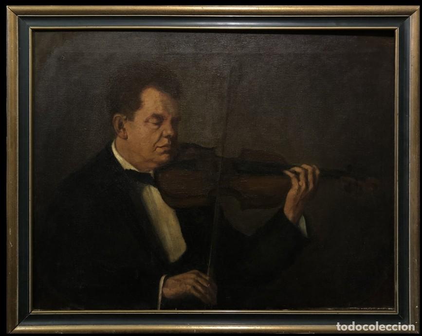 Arte: Escuela alemana (c. 1920) - Elegante retrato de violinista