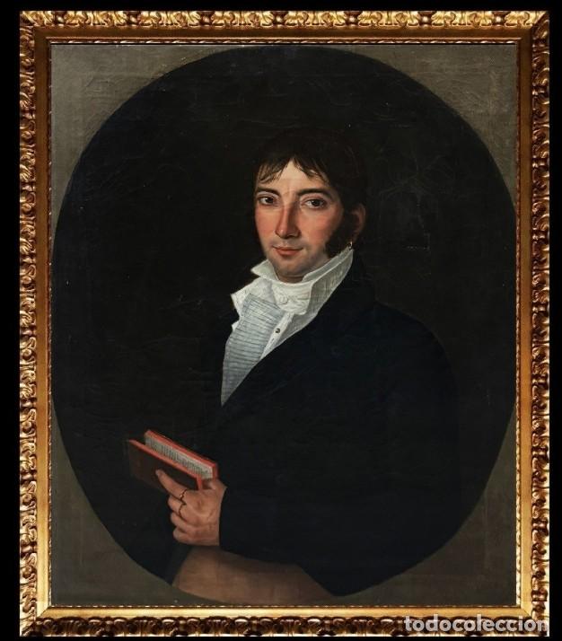 Arte: Escuela rom&aacute;ntica francesa (siglo XIX) - Retrato de un caballero con un pendiente